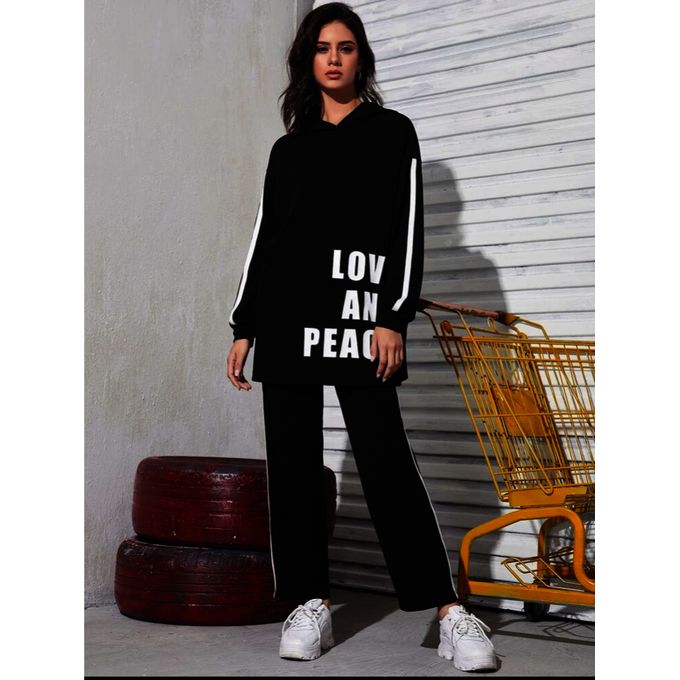 Generic Ensemble jogging femme sweat à capuche-Noir à prix pas