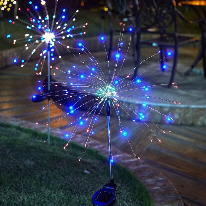 Lumières De Feu D'artifice Solaires À Led Alimentées Pour Pelouse