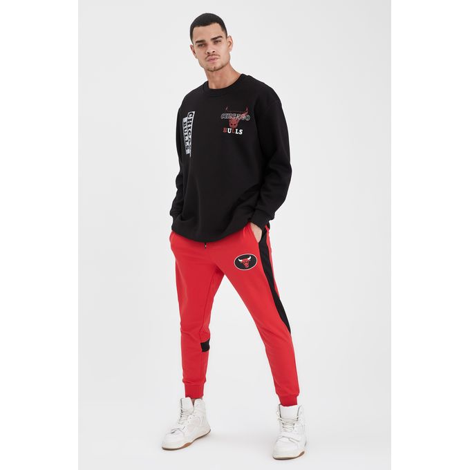 Defacto Pantalon de jogging slim sous licence NBA - Rouge