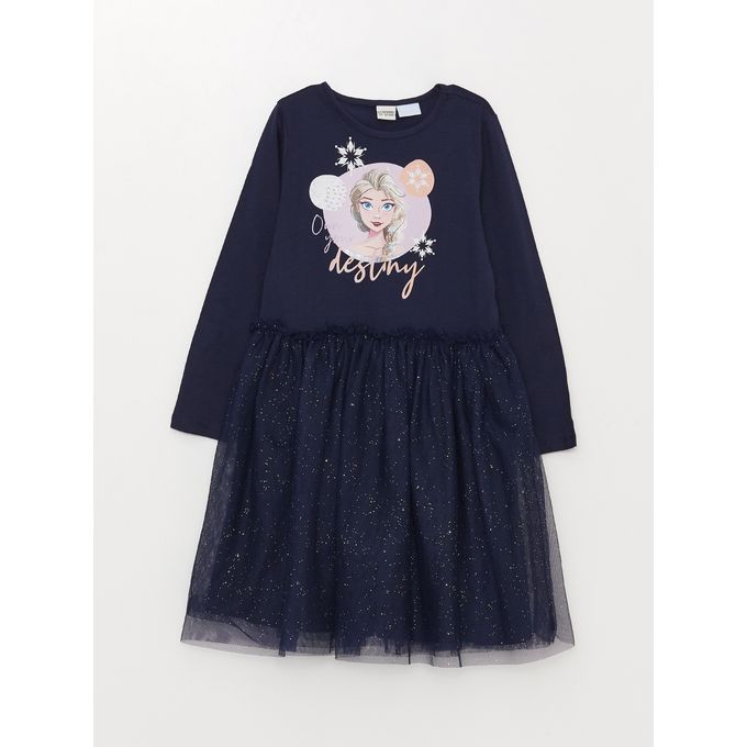 Lc Waikiki Robe pour fille a col ras du cou et a manches longues imprimee Elsa