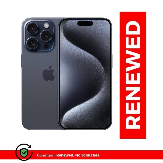 iPhone 15 Pro - 6.1-inch - 256 Go - 8 Go - A17 Pro - Titane Bleu - Reconditionné
