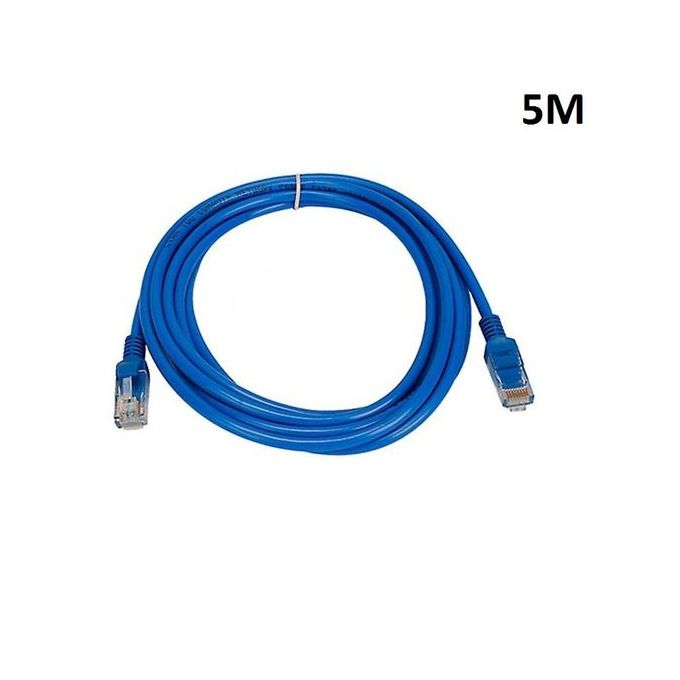 Generic Câble Réseau Cat.6 RJ45, Câble Ethernet (5M) Internet LAN - Bleu à  prix pas cher