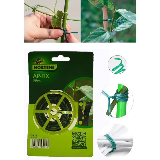 COM-FOUR® 200x Liant végétal en plastique vert - stabiliser les plantes -  pinces à plantes - attache tuteur plante (14 cm)