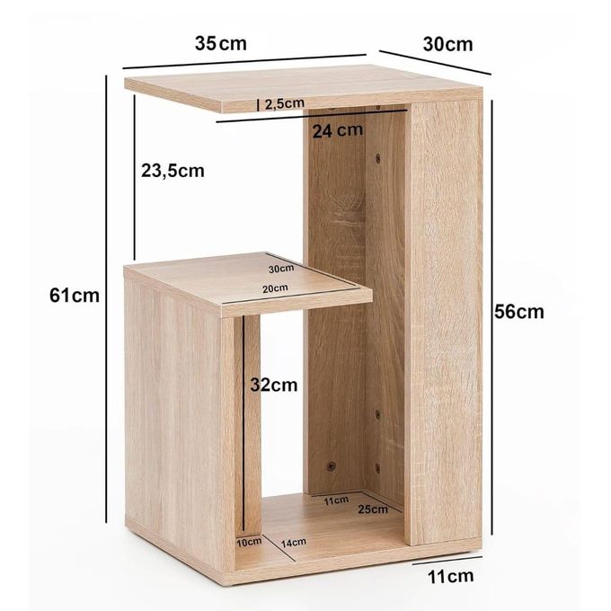 Table D’Appoint FineBuy Bois Design – 35 X 30 X 61 Cm – Style Moderne & Pratique