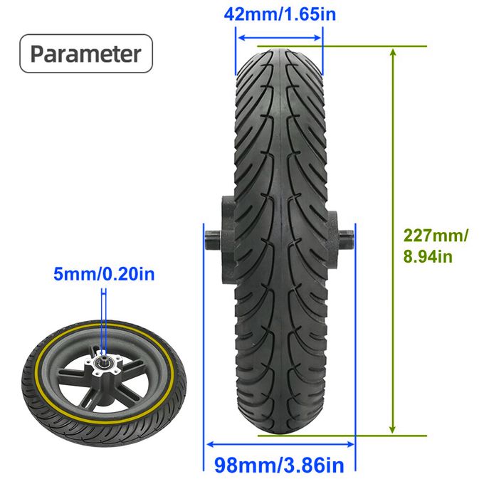 EM - Roue de pneu avant ou arrière de 8,5 pouces Pneu de rechange  solide 8 1 / 2X2 pour Xiaomi Mijia M365 et M365 Pro (8 1 / 2X2 pour Xiaomi  Mijia