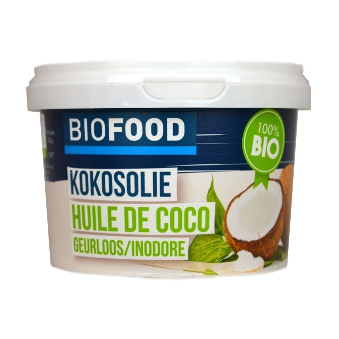 Biofood Huile vierge de noix de coco. Pour cuisiner des plats et