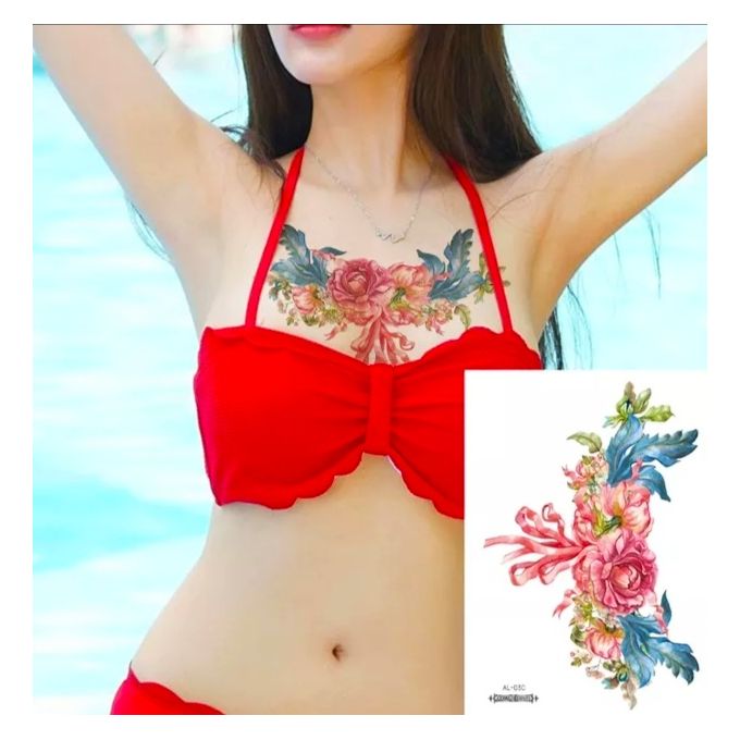 Tatouage femme sexy poitrine autocollant fashion non-toxic