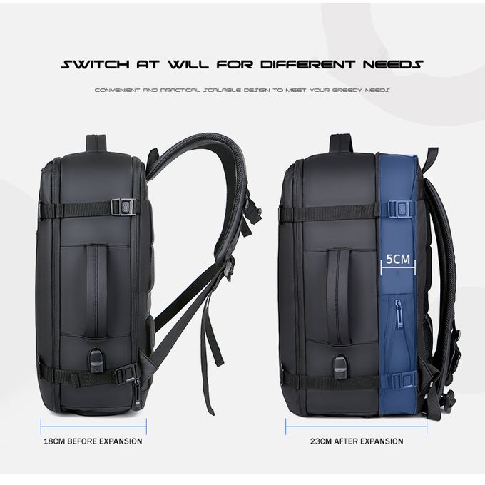 Acheter Sac à dos pour hommes 17.3 pouces, étanche, extensible, pour  ordinateur portable d'affaires, avec chargeur USB, sac à dos de voyage à la  mode