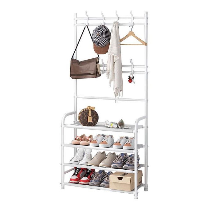 Porte manteau - meuble d'entrée avec étagère à chaussures - porte-vêtements sonoma gris con6908