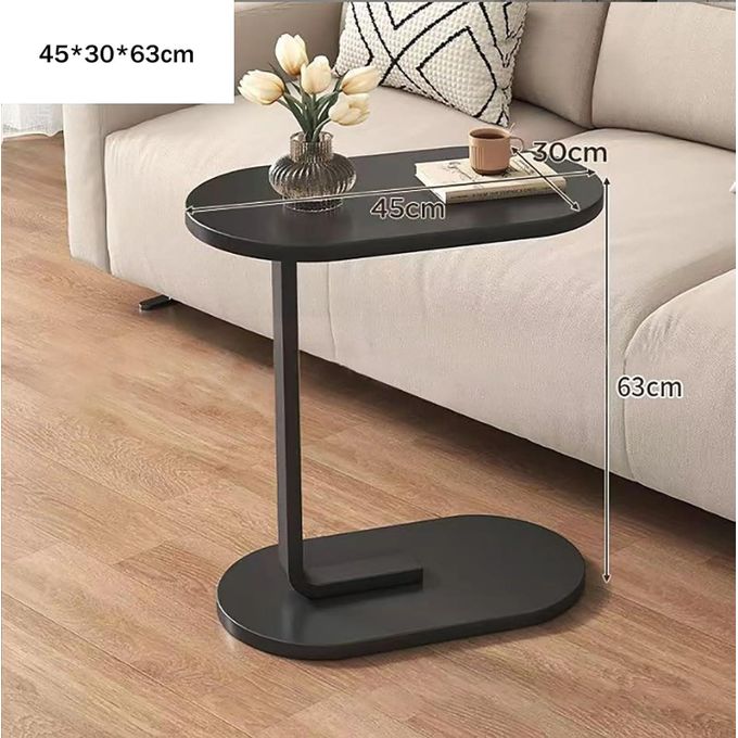 Table D'appoint En Forme De C Réglable - Plateau 45x30 Cm - Hauteur 45-80 Cm - Pivotant 360° - Pour Canapé, Lit, Salon