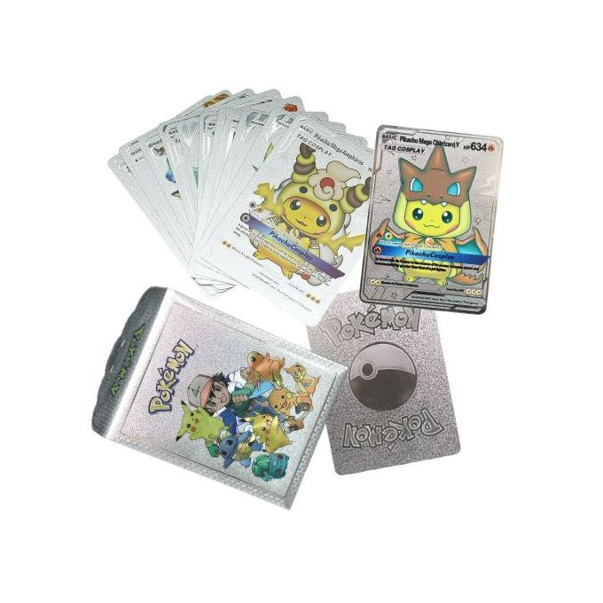 Pokemon POKEMON, Pack de 50 Cartes Pokémon Argentée rare avec