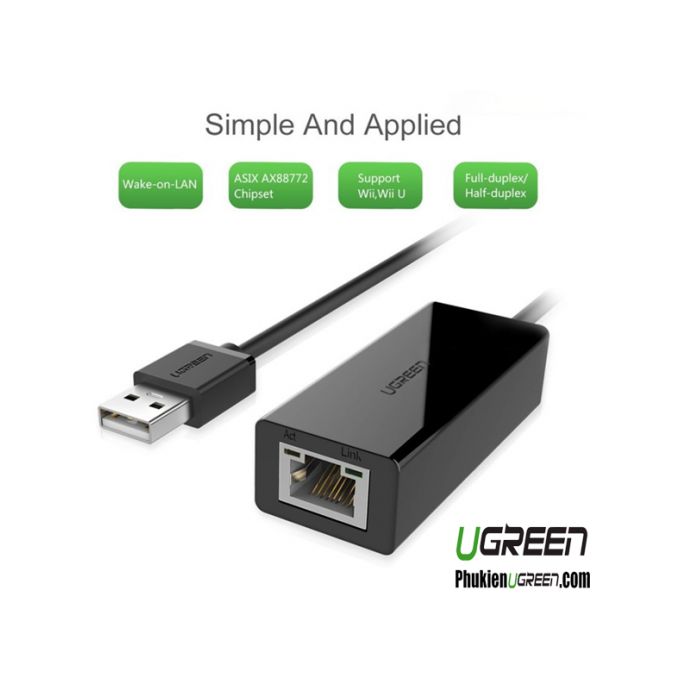 Adaptateur Ugreen USB 3.0 vers Ethernet RJ45 à 100Mbps (20256) - Digistar  Maroc