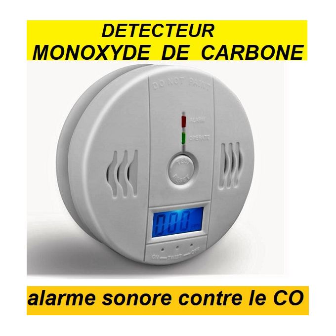 Generic DETECTEUR DE MONOXYDE DE CARBONE & AFFiCHEUR LCD & ALARME à prix  pas cher