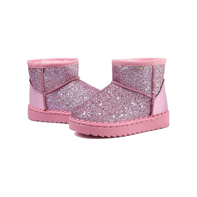 Bottes de Neige Enfant Fille - Papillon Rose - Semelle Antidérapante -  Fourrure Doublée - Hauteur Moyenne Rose - Cdiscount Chaussures