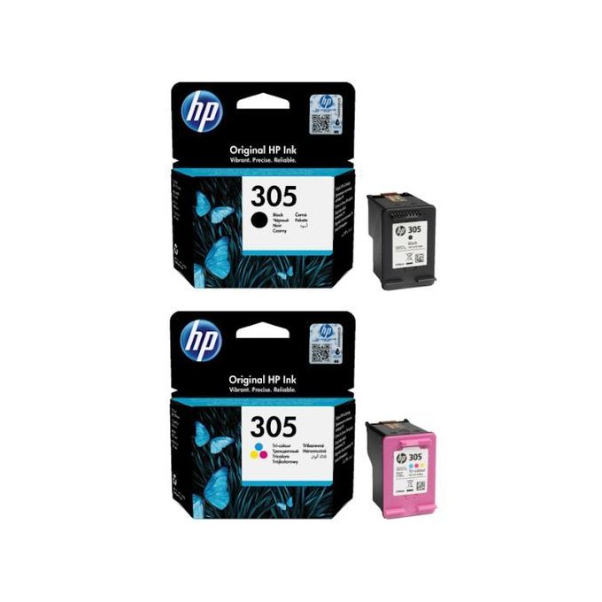 Hp Pack cartouche d'origine 305 Noir + 305 Couleur à prix pas cher