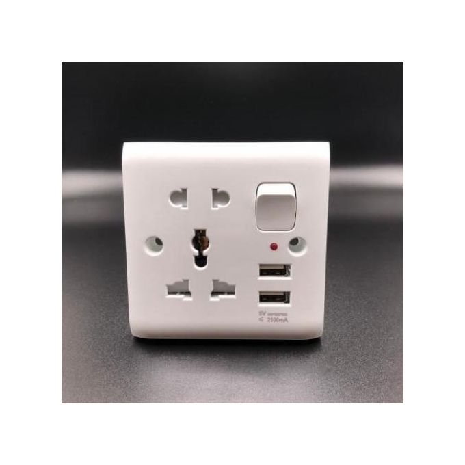 Generic Prise murale avec 2 ports USB intégrés pour charger des