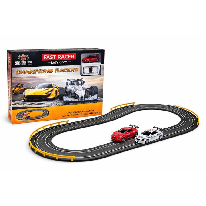 Ensemble de piste de course pour enfants de 4 à 8 ans, voiture de course avec 4 voitures à grande vitesse, circuits de course pour enfants de 4 à 8 ans, voiture