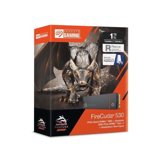 Seagate SSD Firecuda 530 1To avec dissipateur de chaleur compatible PS5 7300MB/s
