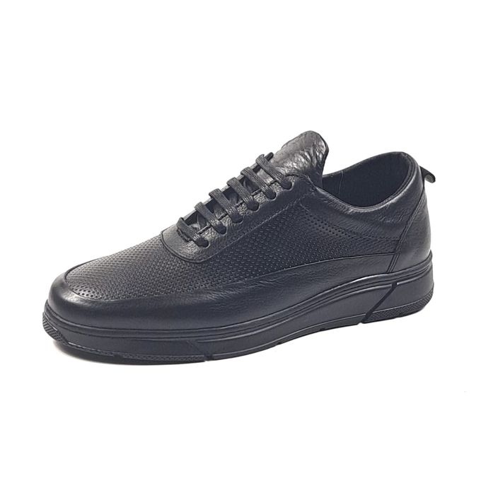 1 okza shoes Baskets basses en cuir véritable 100% - Noir