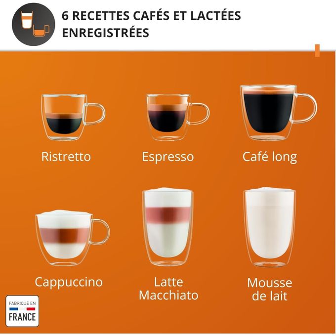 Krups Krup s Sensation Lait, Machine à café grains, Expresso automatique, 6 boissons, Carafe à lait Cappuccino, Interface tactile, Nettoyage automatique, Silver, EA912B10 - image 4