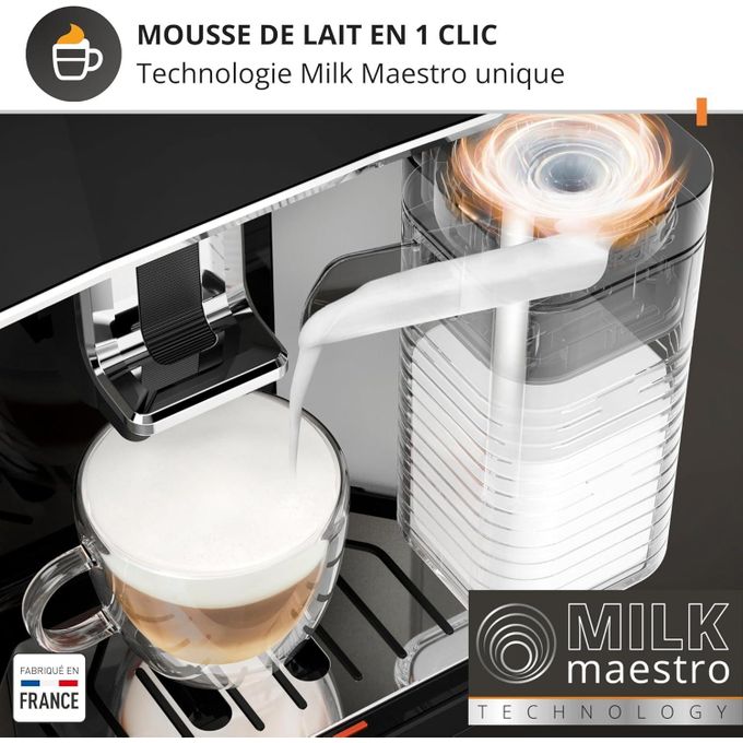 Krups Krup s Sensation Lait, Machine à café grains, Expresso automatique, 6 boissons, Carafe à lait Cappuccino, Interface tactile, Nettoyage automatique, Silver, EA912B10 - image 5