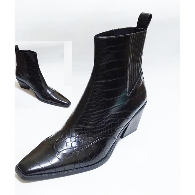 Bottines cuir effet 2025 croco