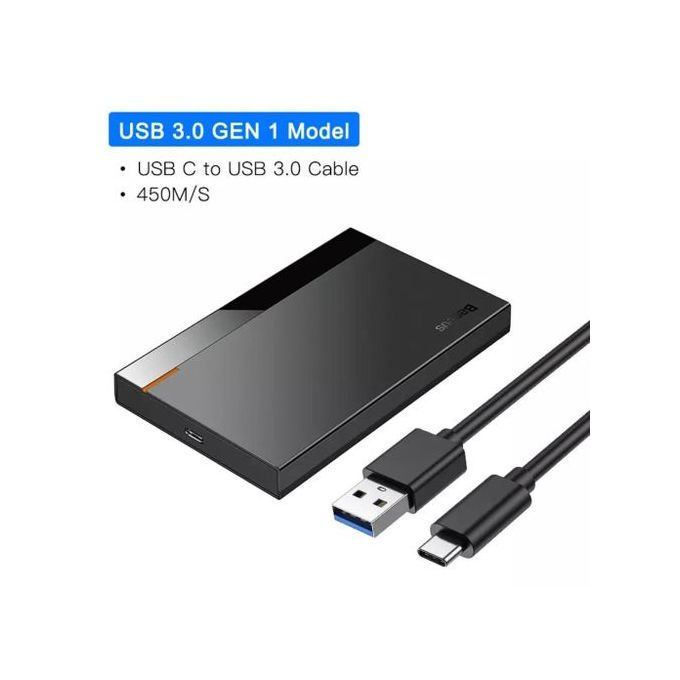 Boitier Pour Disque Dur SSD et HDD Avec Port Type-C(Gen 1) à USB 3.0  Full-Speed.