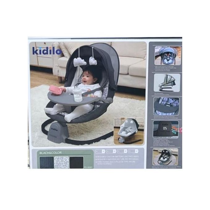 Kidilo BALANCELLE ELECTRIQUE 3en1 POUR BEBE - Gris à prix pas cher