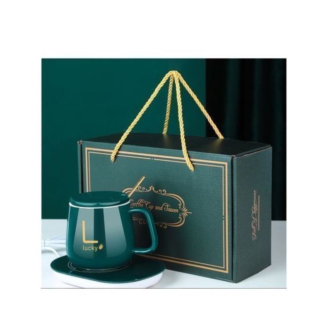 Tasse chauffante en ceramique verte pack complet en VERT très bon état