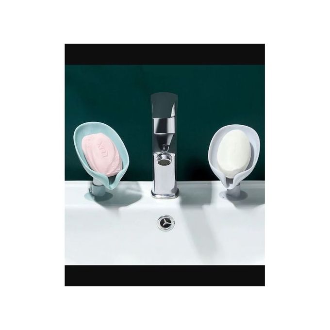 2pcs Porte-savon perforé avec ventouse et égouttoir