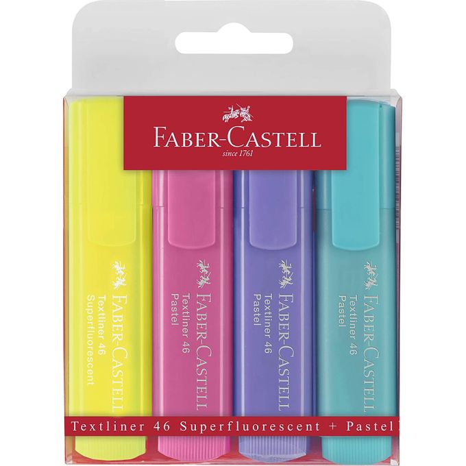 Faber castell Set 4 Marqueurs Surligneur Pastel:Couleurs Spéciales