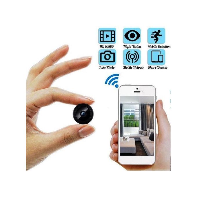 Mini Caméra Espion 1080P HD Caméra Cachée IP WIFI Sans Fil Détection  Mouvement
