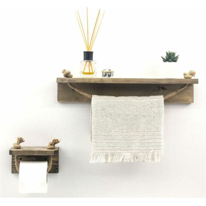 Porte serviettes avec étagère murale