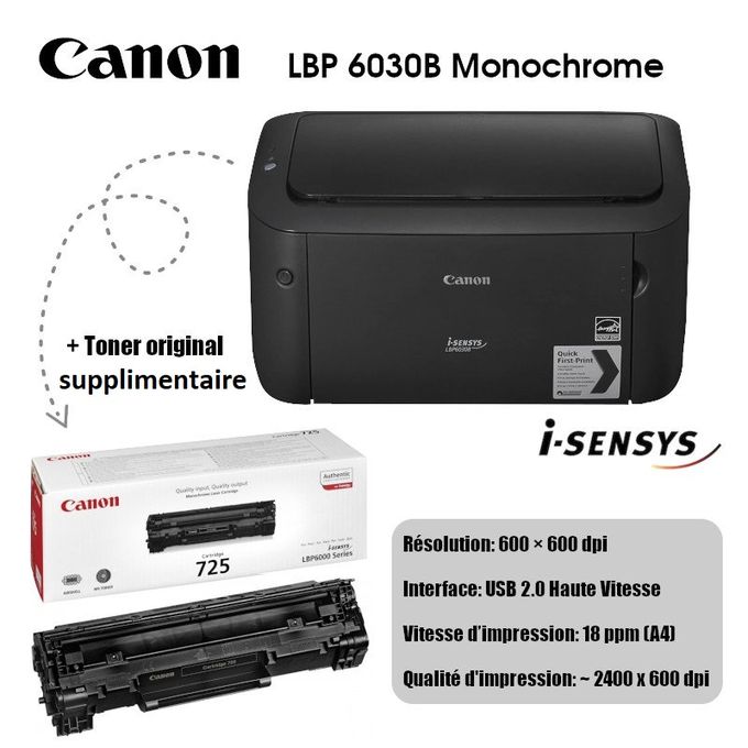 Imprimante Noir et Blanc CANON i-SENSYS LBP 6030 -BUROTIC STORE