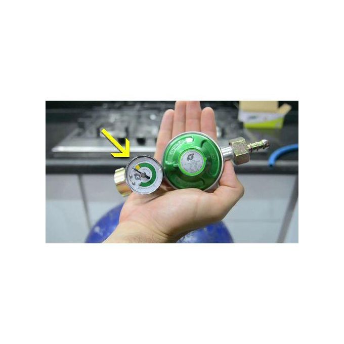 Régulateur Gaz Butane 21mm IGT Avec Manomètre Fuite Et Niveau - Pour Bouteille 7kg