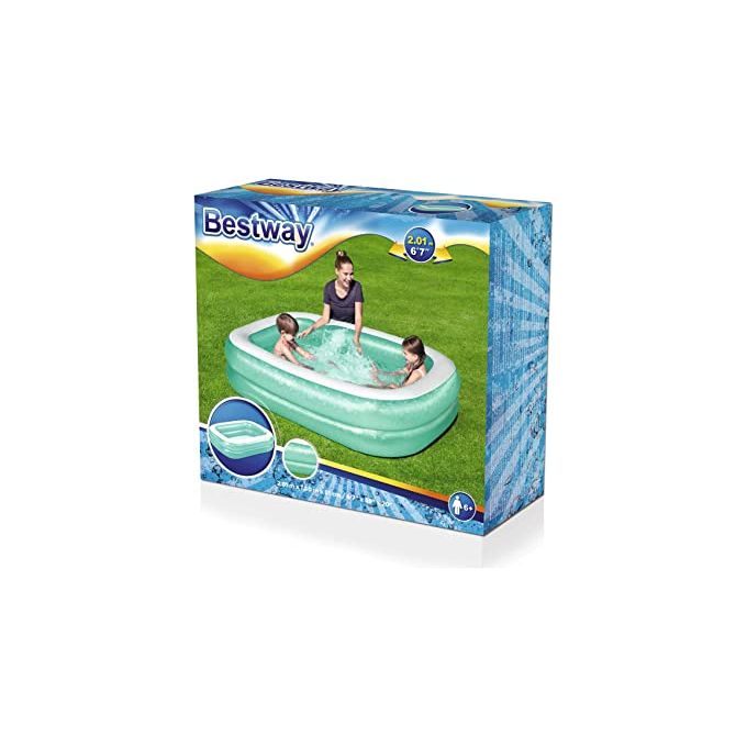 Bestway 54005 Piscine gonflable familiale translucide 201 x 150 x 51 cm - Vert