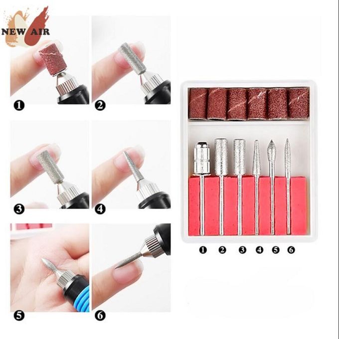 Generic Machine de manucure & pédicure Lime à ongles électrique + 6 Bits  pour ongles à prix pas cher