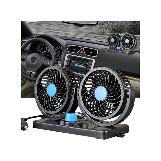  Coikes Ventilateur de Voiture 12V à Double Tête Ventilateur de  Véhicule Avec 2 Vitesses Rotation à 360 Degrés Ventilateur de  Refroidissement de Voiture pour SUV RV Bateau Véhicules Auto (Double Tête)