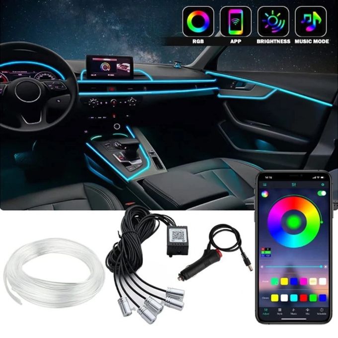 Néon LED multi couleurs contrôlable par smartphone pour éclairage  d'ambiance intérieur voiture