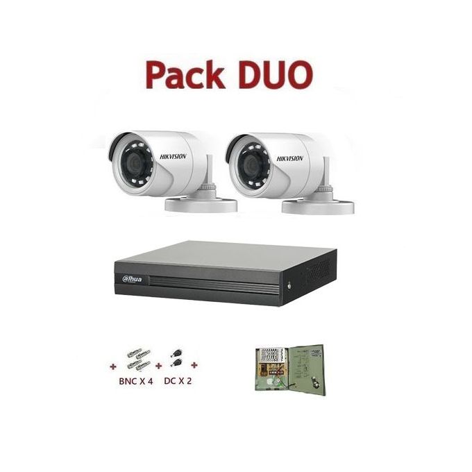 Hikvision Pack Système de Surveillance de DVR et 2 Caméras d'exterieur 2MP