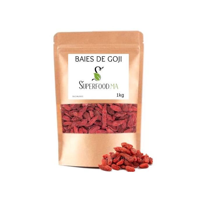 superfood.ma 1kg Baies de goji Super aliment Antioxidants libido energie  tonus et vitalité à prix pas cher