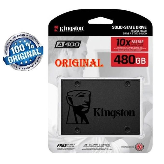 Kingston A400 SSD 480GB (2.5"SATA 3) réactivité du système transferts fichiers plus rapide Original