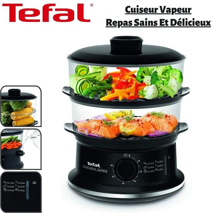 Generic FOOD STEAMER Cuiseur Vapeur électrique Avec 2 Bols Amovibles 6  Litres Repas Sains Et Délicieux à prix pas cher