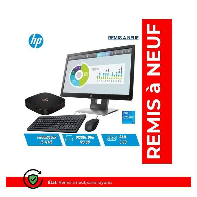 Hp Mini PC Elite Slice Intel® Core™ i5 i5-7500T 8 Go DDR4 Disque