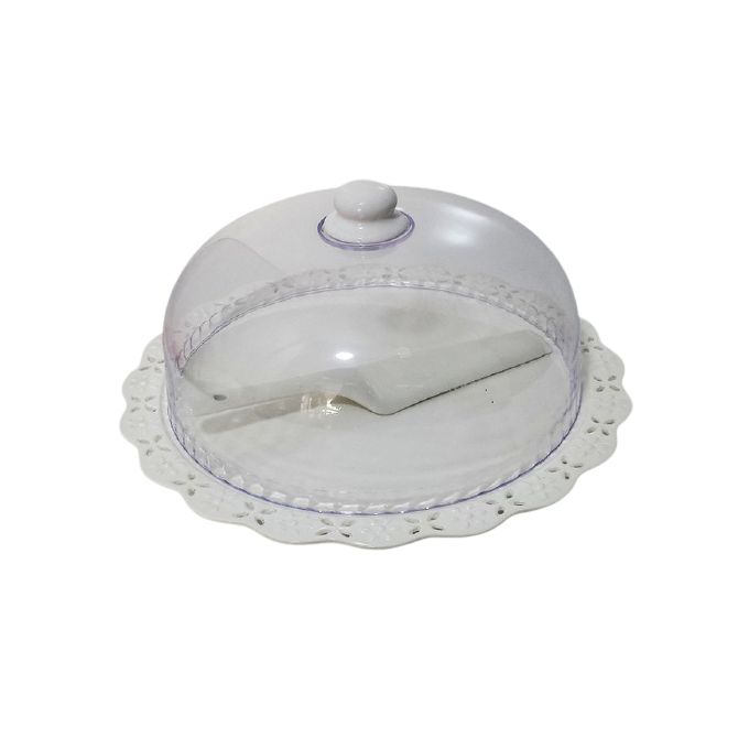 Generic Presentoir A Gateau Sweet Flower Medium Blanche Avec Cloche En Verre A Prix Pas Cher Jumia Maroc