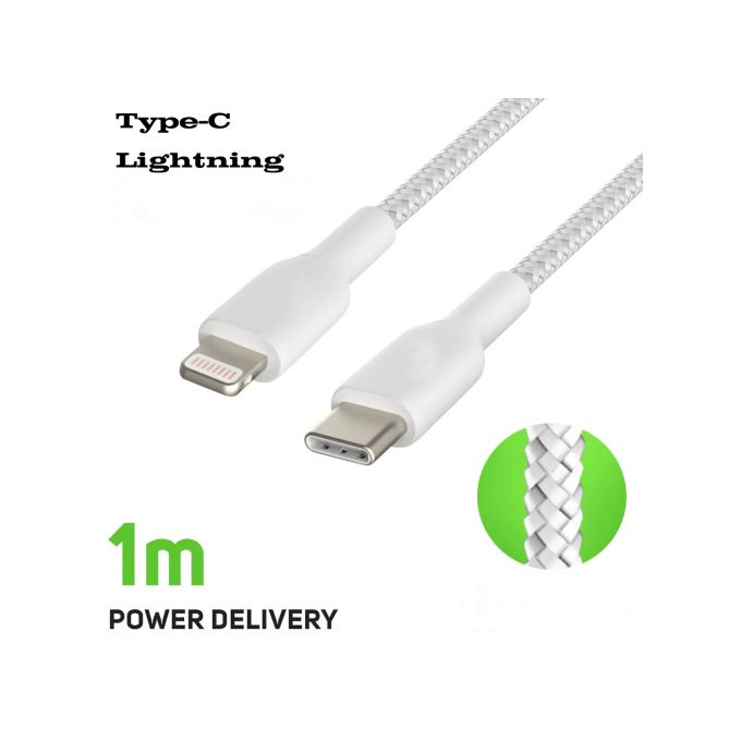 Câble tressé USB Type-C vers Lightning -Certifié MFI - 1m ColorBox Longueur  Câble 1 m