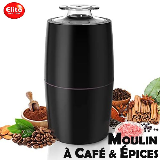 Elite Moulin à Café Moulin Électrique 150W pour Moudre Grains à Café, Épices et Autres