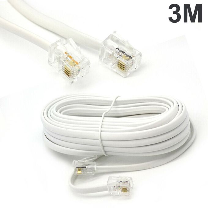 Chargeur et câble d'alimentation PC GENERIQUE CABLING® Cordon adaptateur  RJ11 vers RJ45 3M blanc