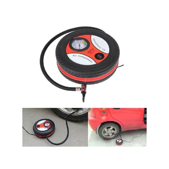 gonfleur pneus voiture Vélo allume cigare accessoire compresseur d?Air  Portatif Affichage Manomètre Electrique haute pression noir