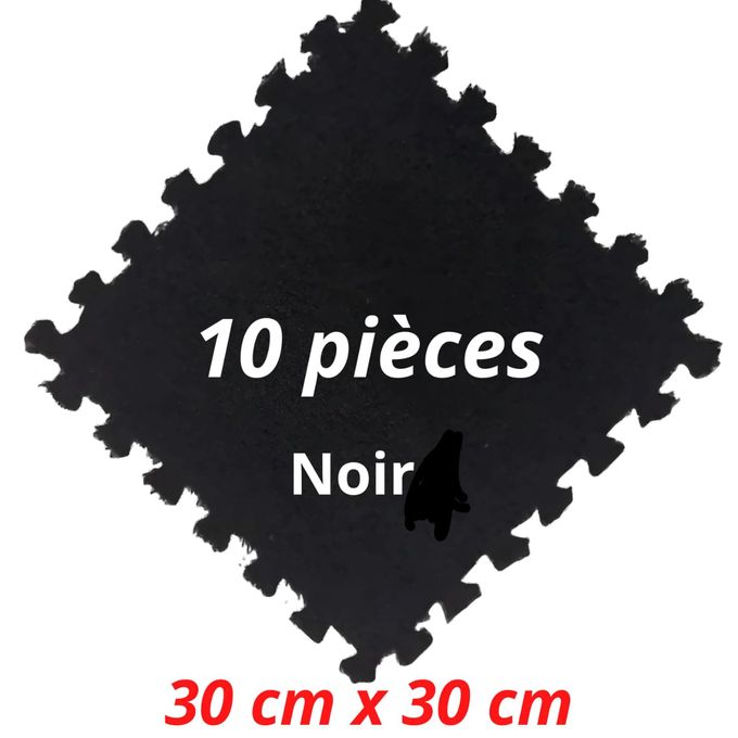 Generic tapis puzzle bébé NOIR salon chambre 10 piece à prix pas cher